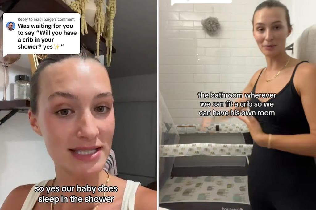 Mom advocates letting baby sleep in the shower on vacation